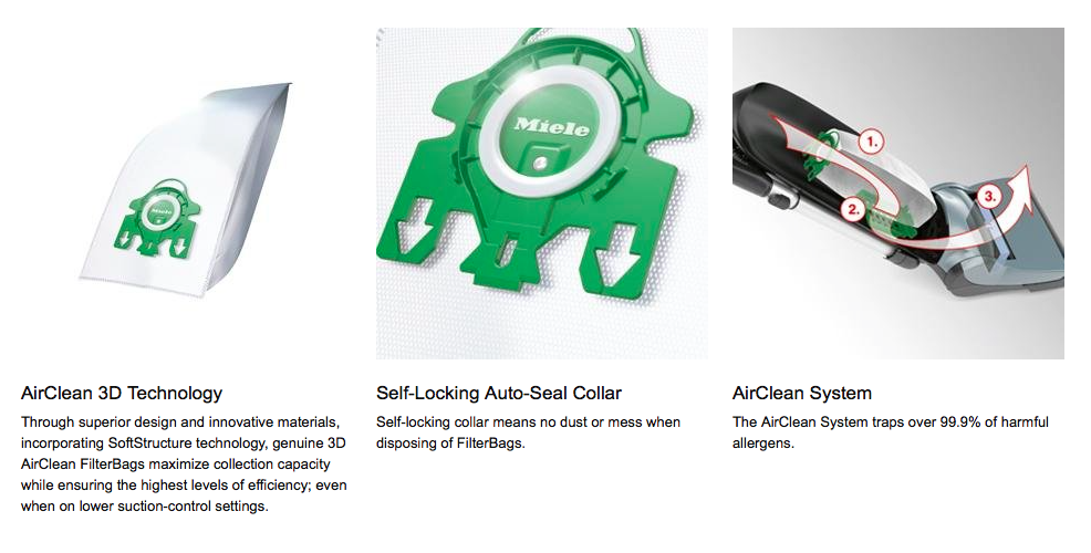 Miele Original 3D U bags for upright miele vacuums