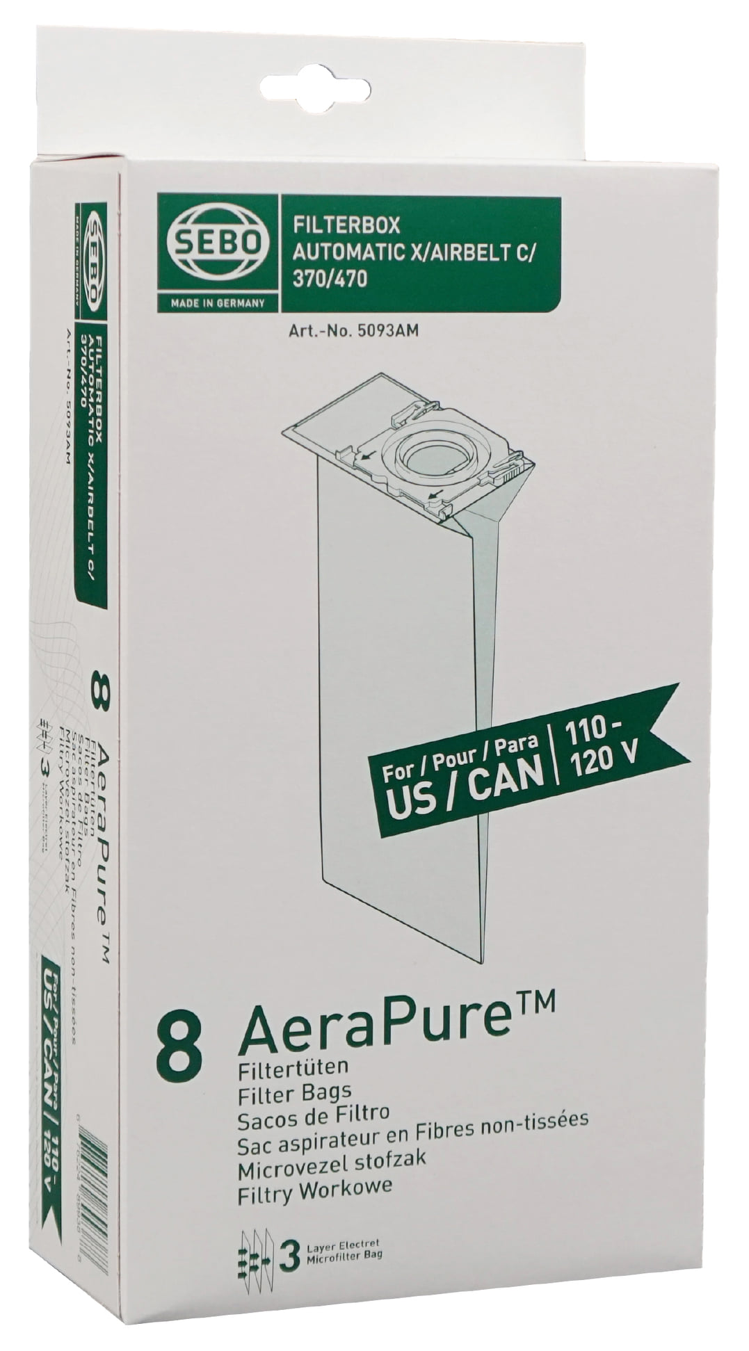 SEBO X, C, G, 370 AeraPure Bags - Image 2